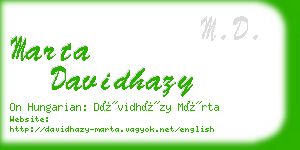 marta davidhazy business card